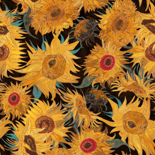 Van Gogh Sunflowers Pattern yellow black red