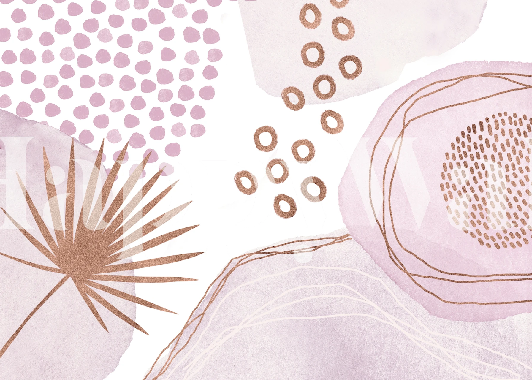 Pastel colors with floral and abstract patterns wallpaper