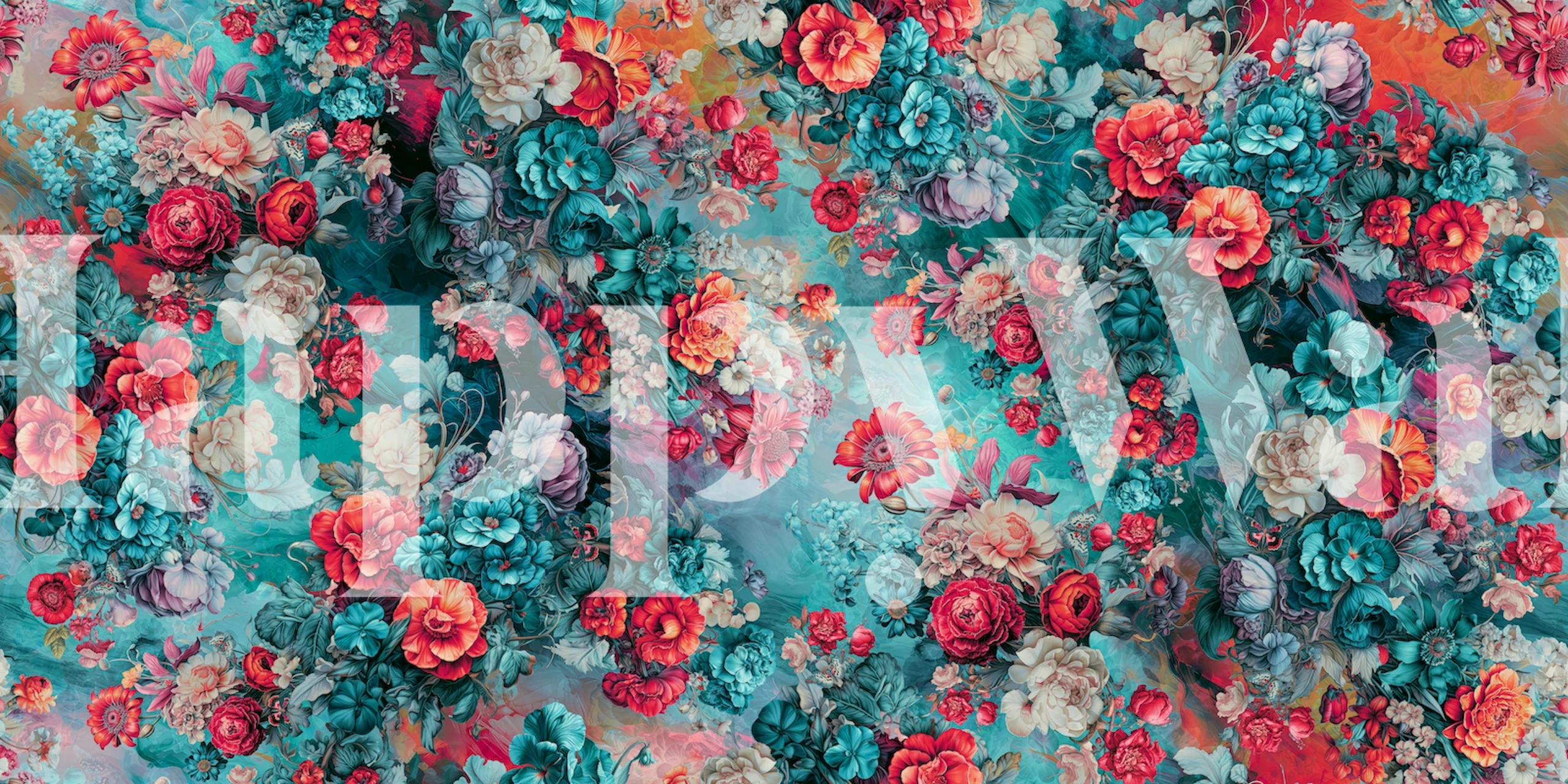 Wallpaper floreale in una stanza