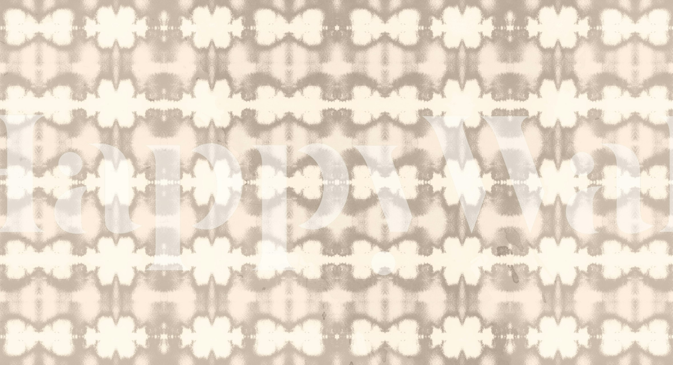 Neutral and natural dye patterned wallpaper in a room