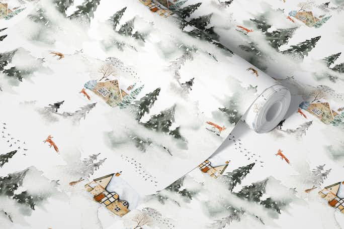 Snowy Winter Landscapewallpaper roll