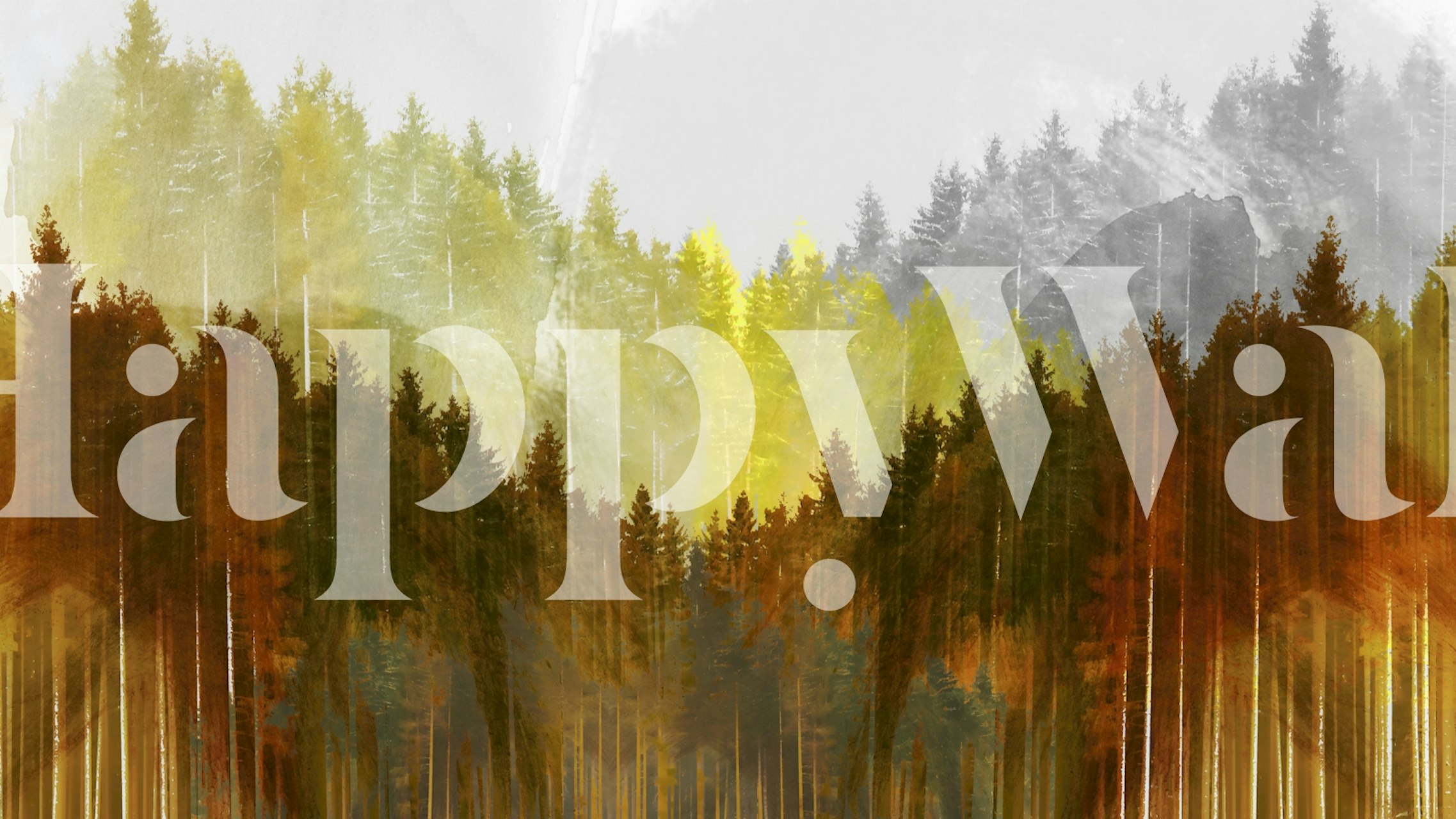 Japanese Wabi Sabi Forest wallpaper in a room