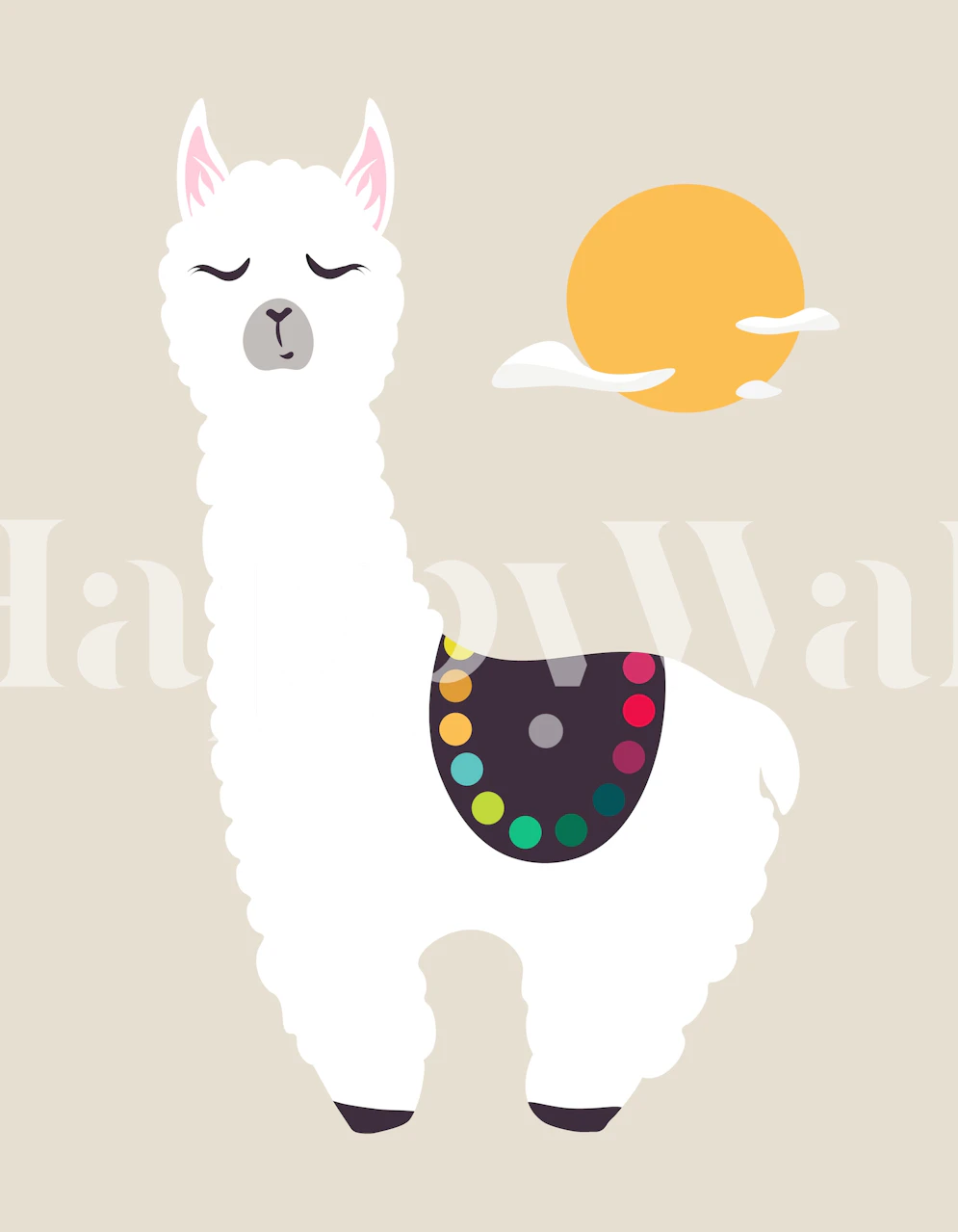 Tapeta Alpaca w pokoju