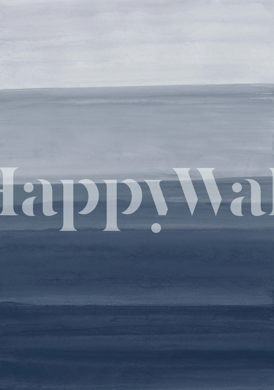 Elegant indigo blue gradient wall mural with minimalist stripe design