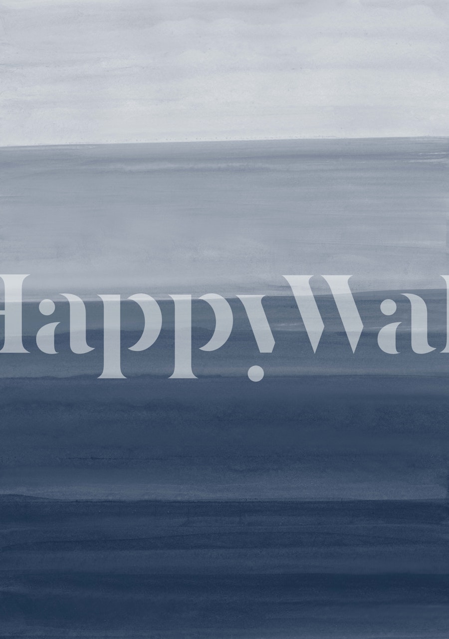 Elegant indigo blue gradient wall mural with minimalist stripe design