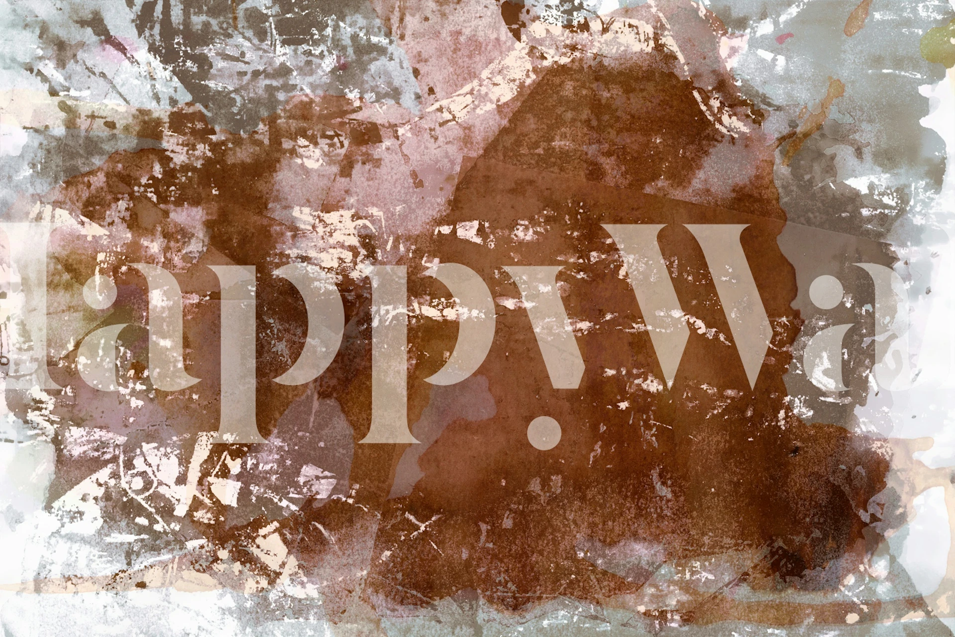 A wall mural exemplifying Japanese Wabi Sabi aesthetics with earthy neutral tones and textured appearance.