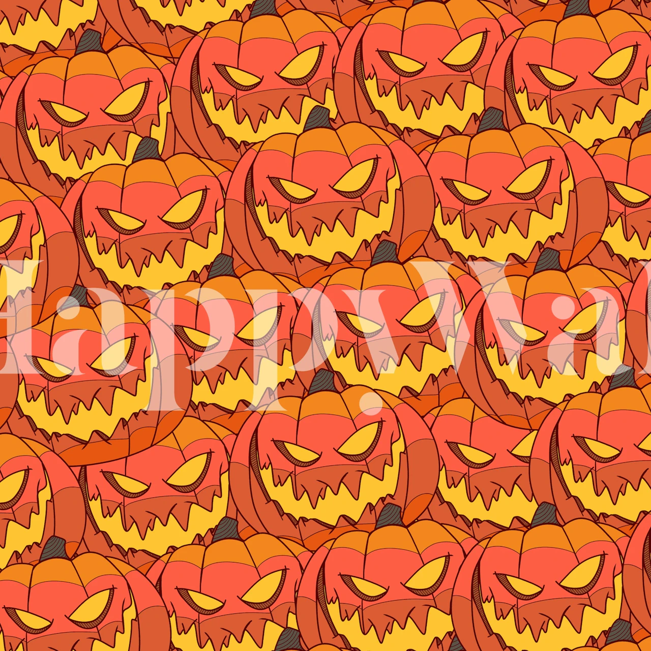 Halloween pumpkin carvings wandbekleding ontwerp