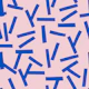 Blue strokes on pink
