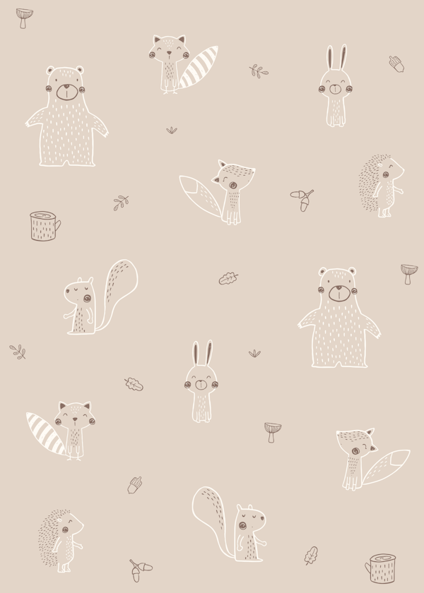 Forest friends beige