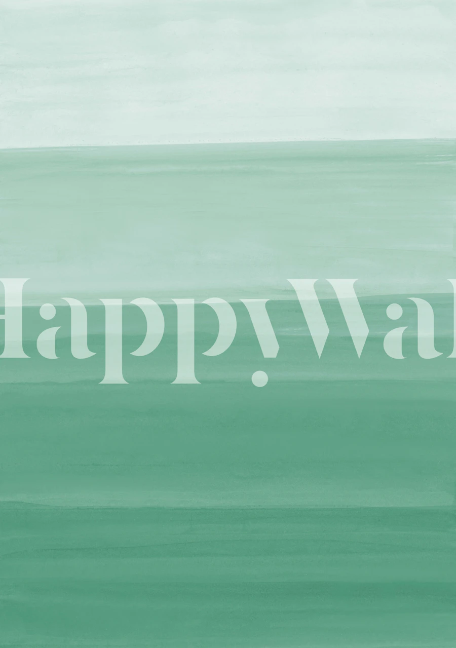 Green watercolor wallpaper in a room