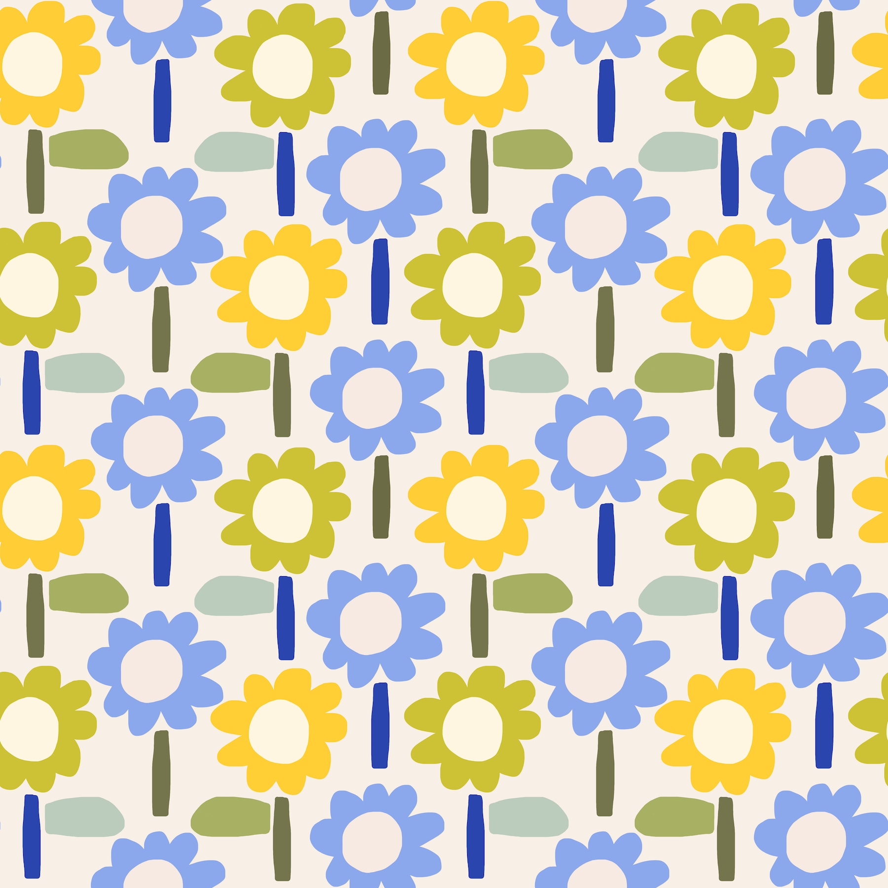Daisy Stitch - Spring papiers peint - Daisy Stitch - Spring papiers peint -  Happywall