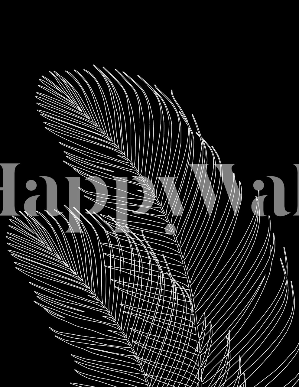 Palm Leaves Finesse Line Art carta da parati