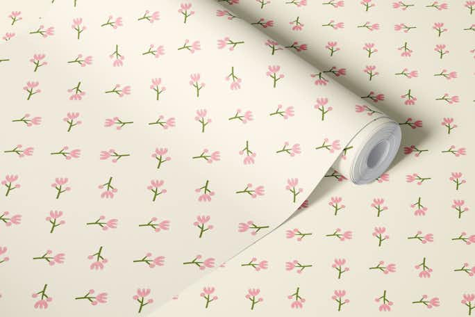 Little pink flowerwallpaper roll