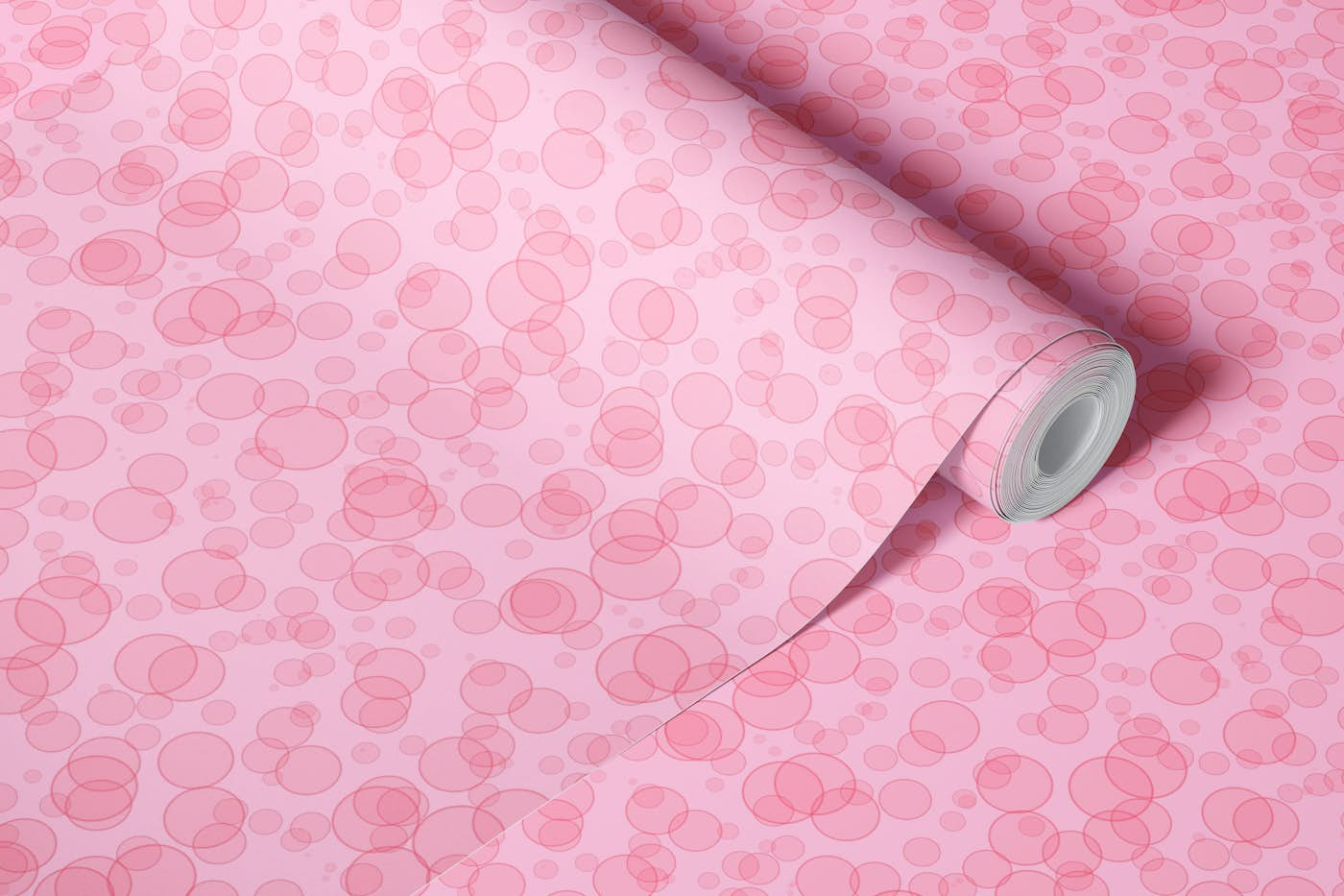 Pink bubbles wallpaper roll