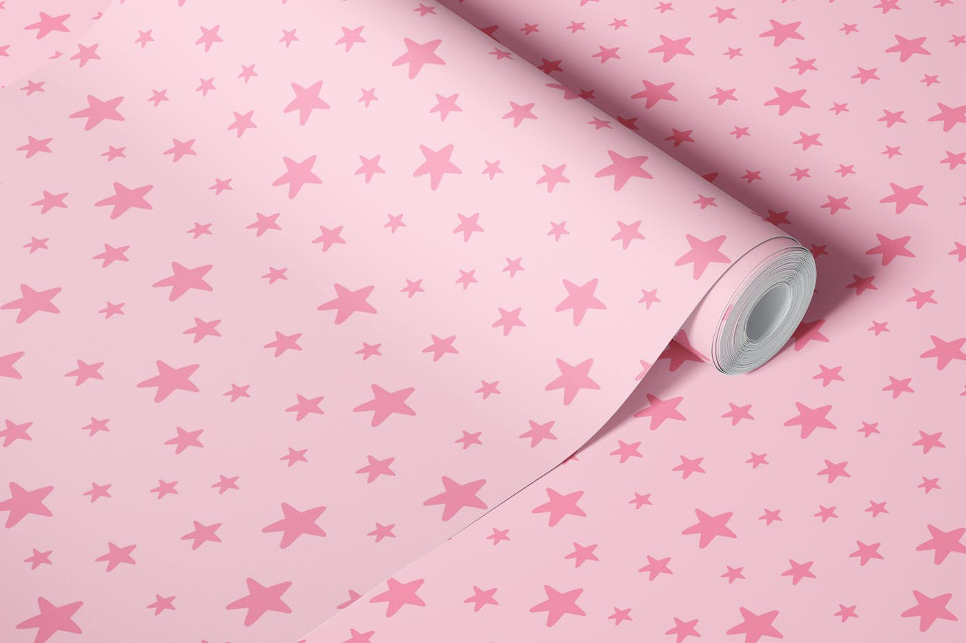 Pink star wallpaper roll