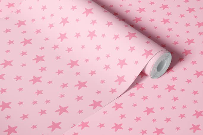 Pink starwallpaper roll