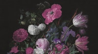 Moody Pink Dutch Florals I papiers peint