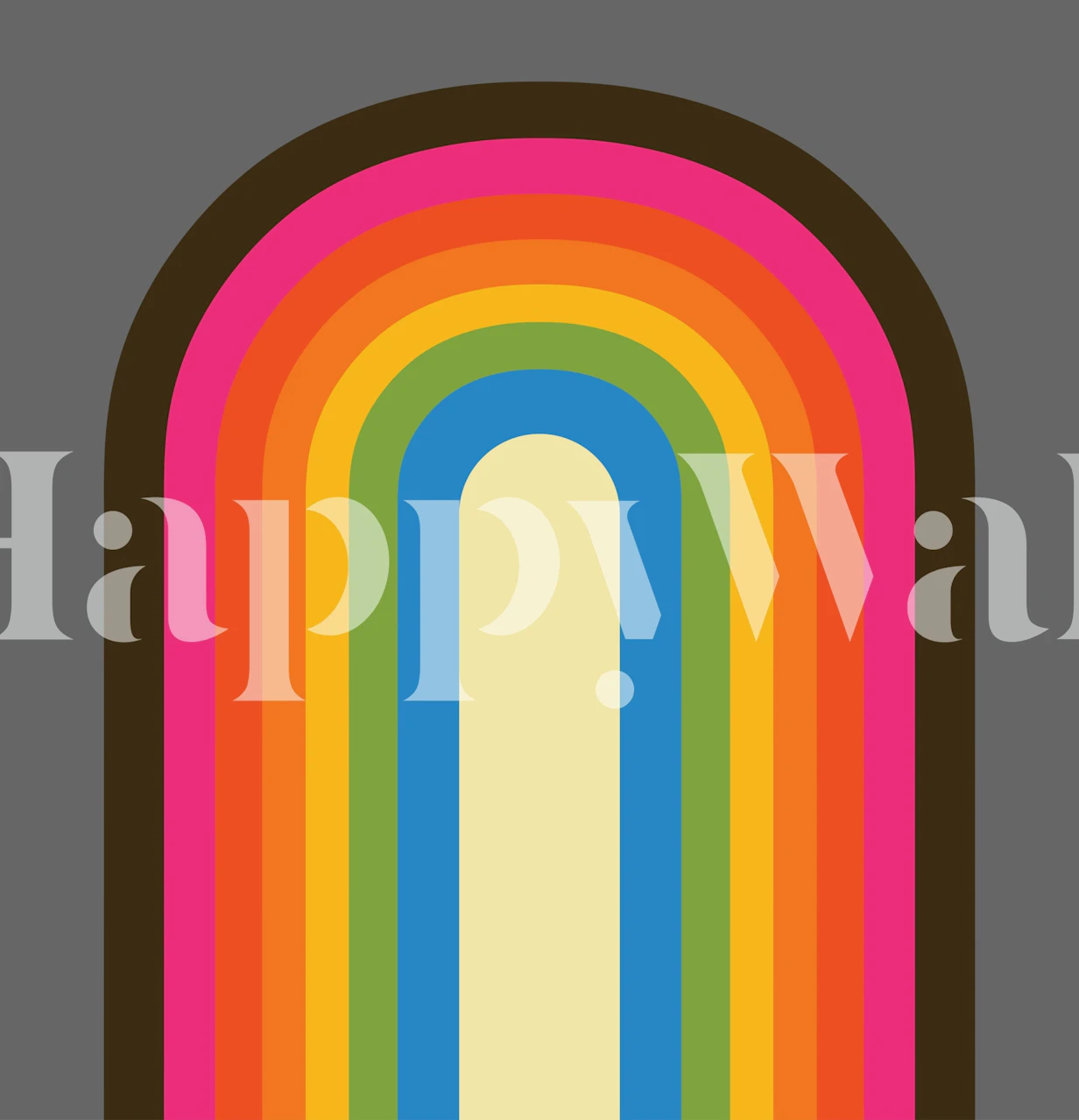 Colorful rainbow arch on grey background wallpaper