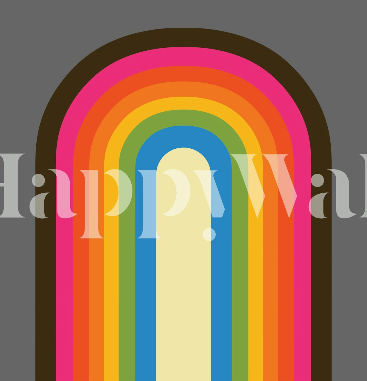 Colorful rainbow arch on grey background wallpaper