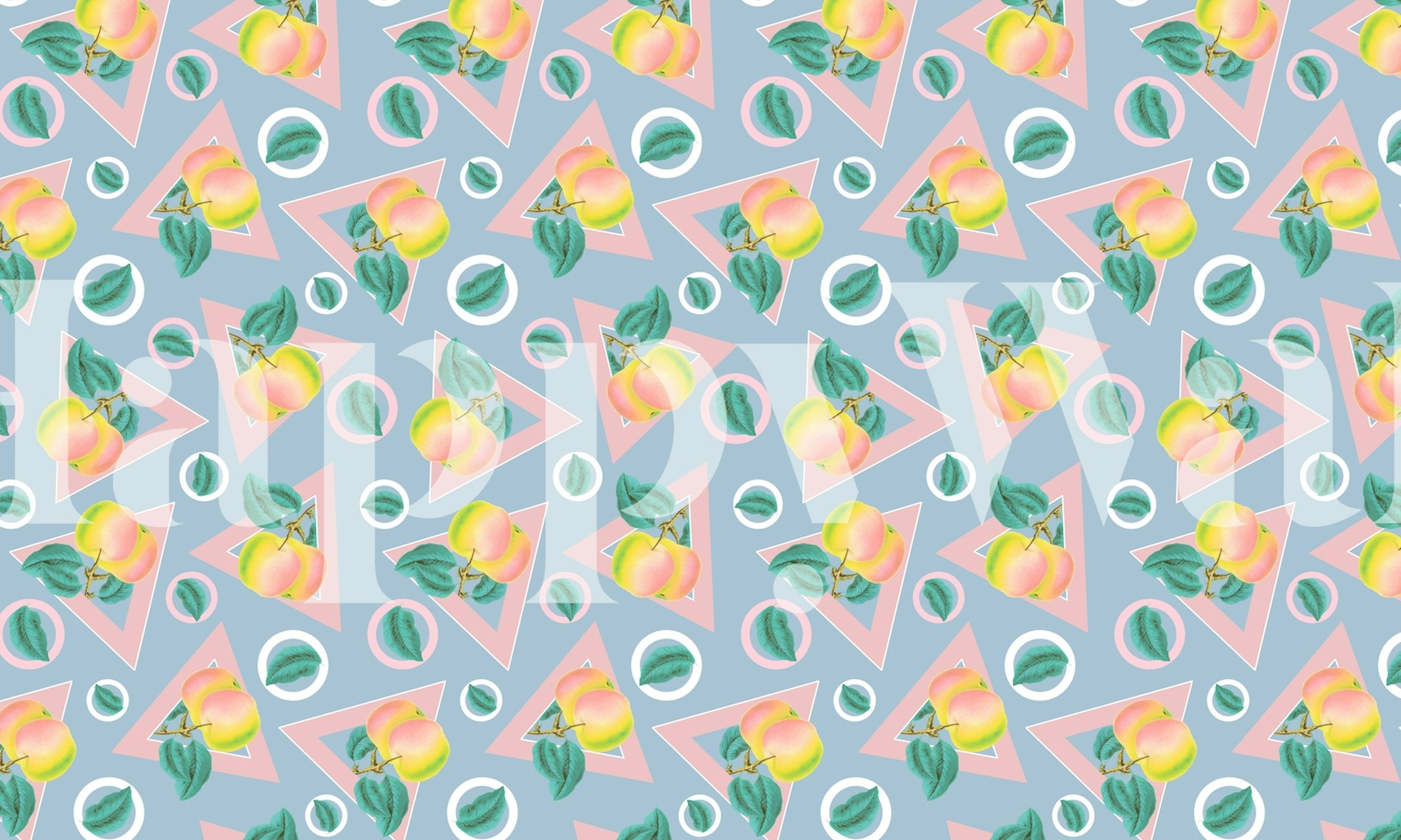 Geometric and apple pattern wallpaper sample