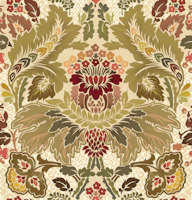 Victorian flower damask earthy colors behang