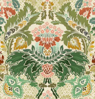 Victorian flower damask ivory bckg behang