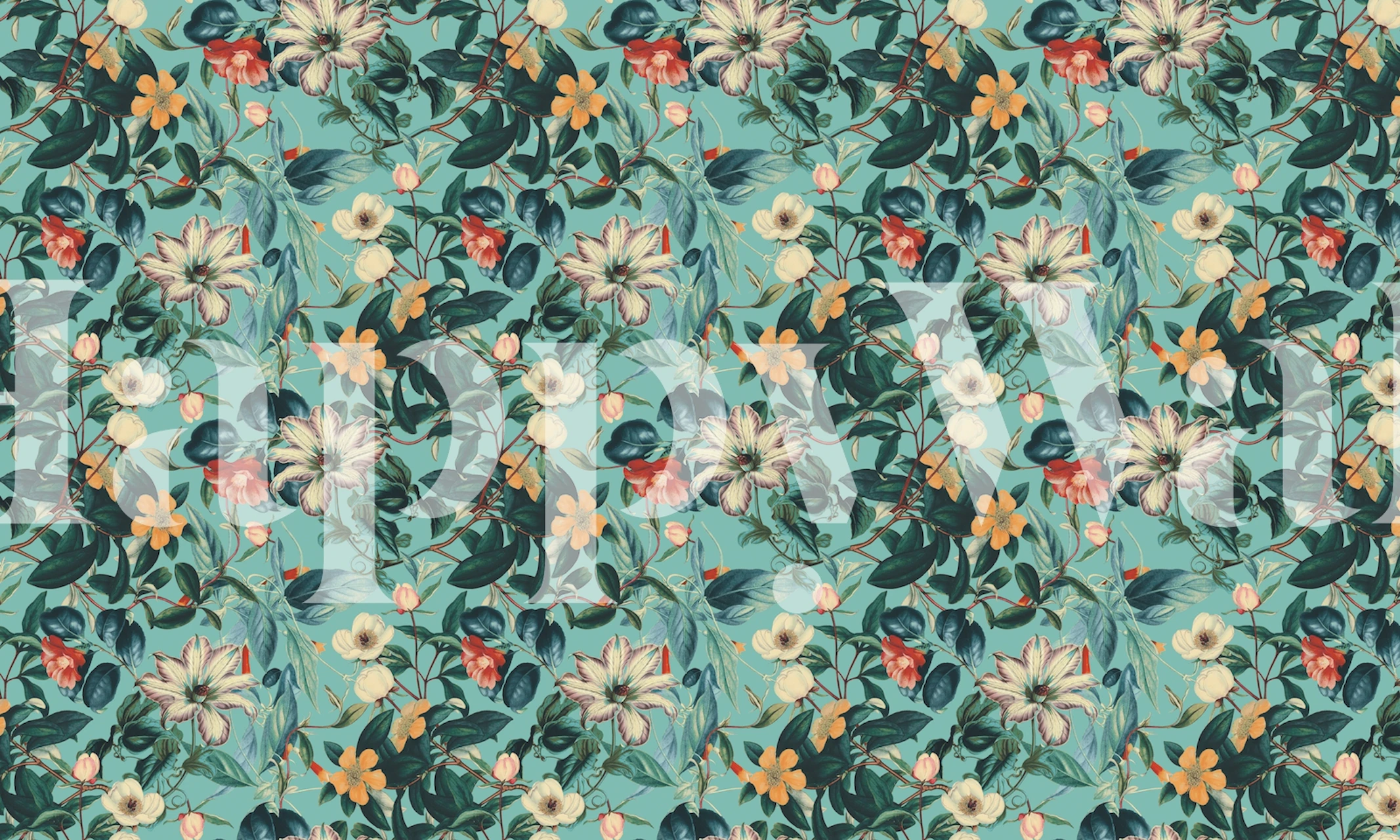 Vintage Garden V floral wallpaper design