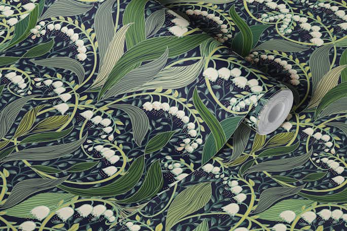 Victorian Lily of the valleywallpaper roll