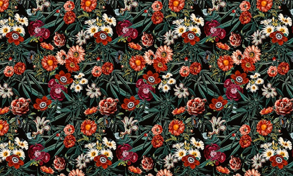 Marijuana and Floral Pattern