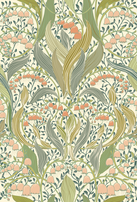 Buy William Morris Style Lily of the Valley Light Wallpaper