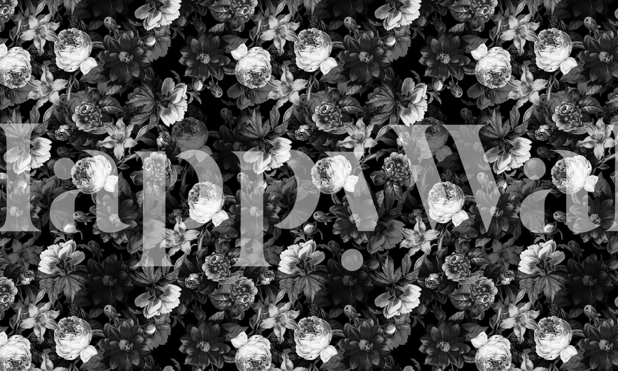 Black and white abstract forest wall mural