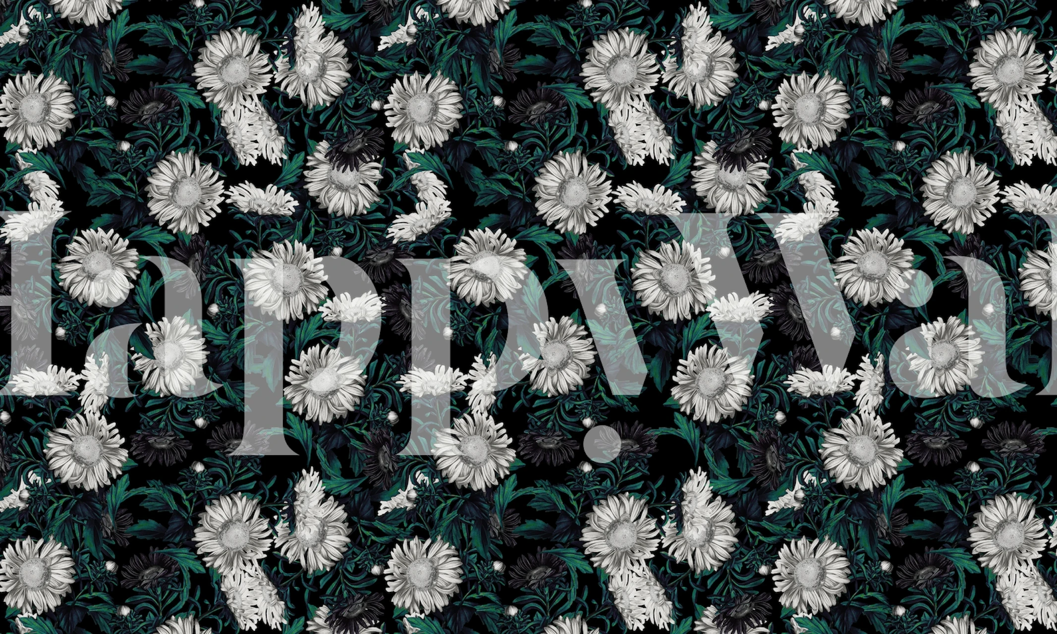 Papier peint floral Black Forest I dans une pièce