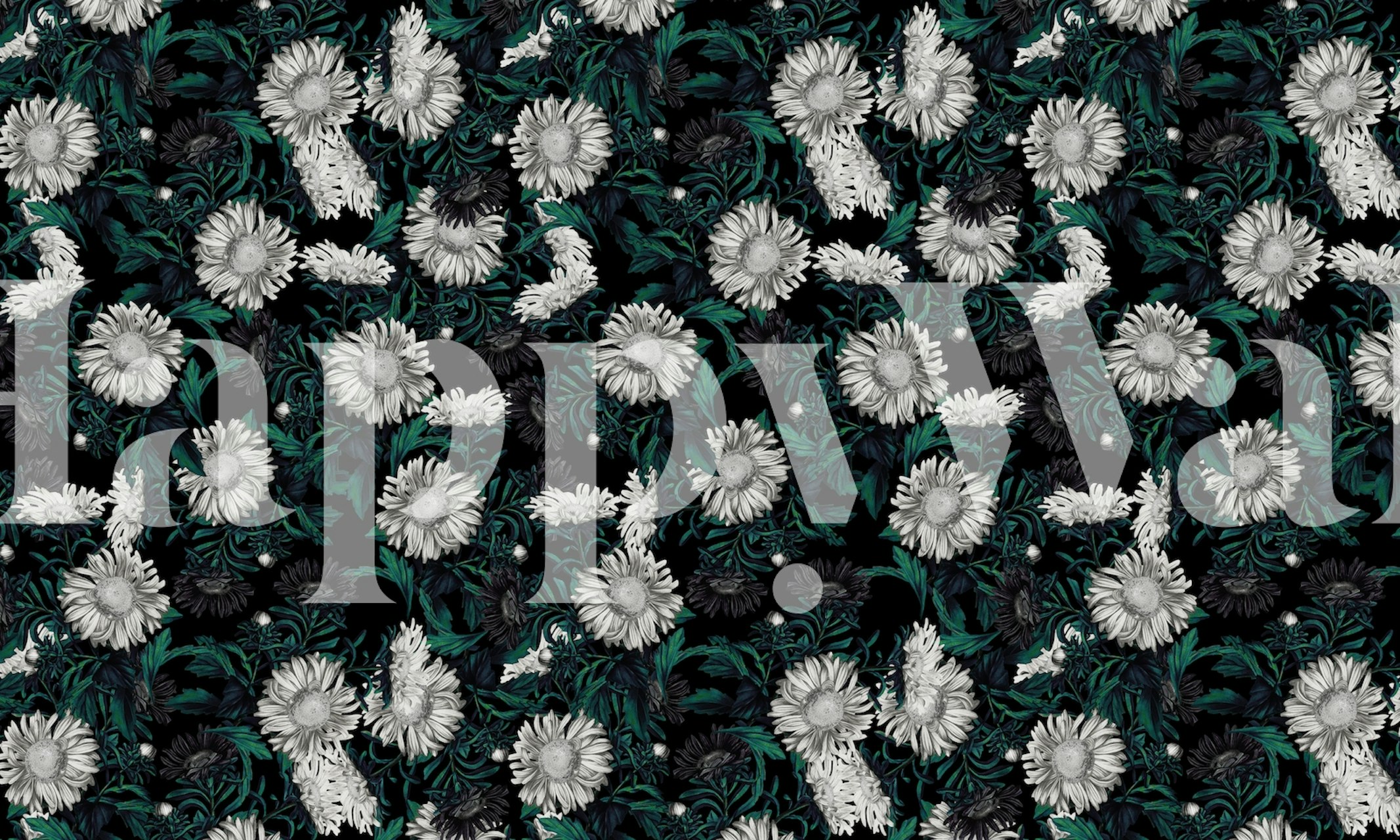 Květinová tapeta Black Forest I v místnosti