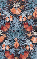 Lilie flowers night blue tapet