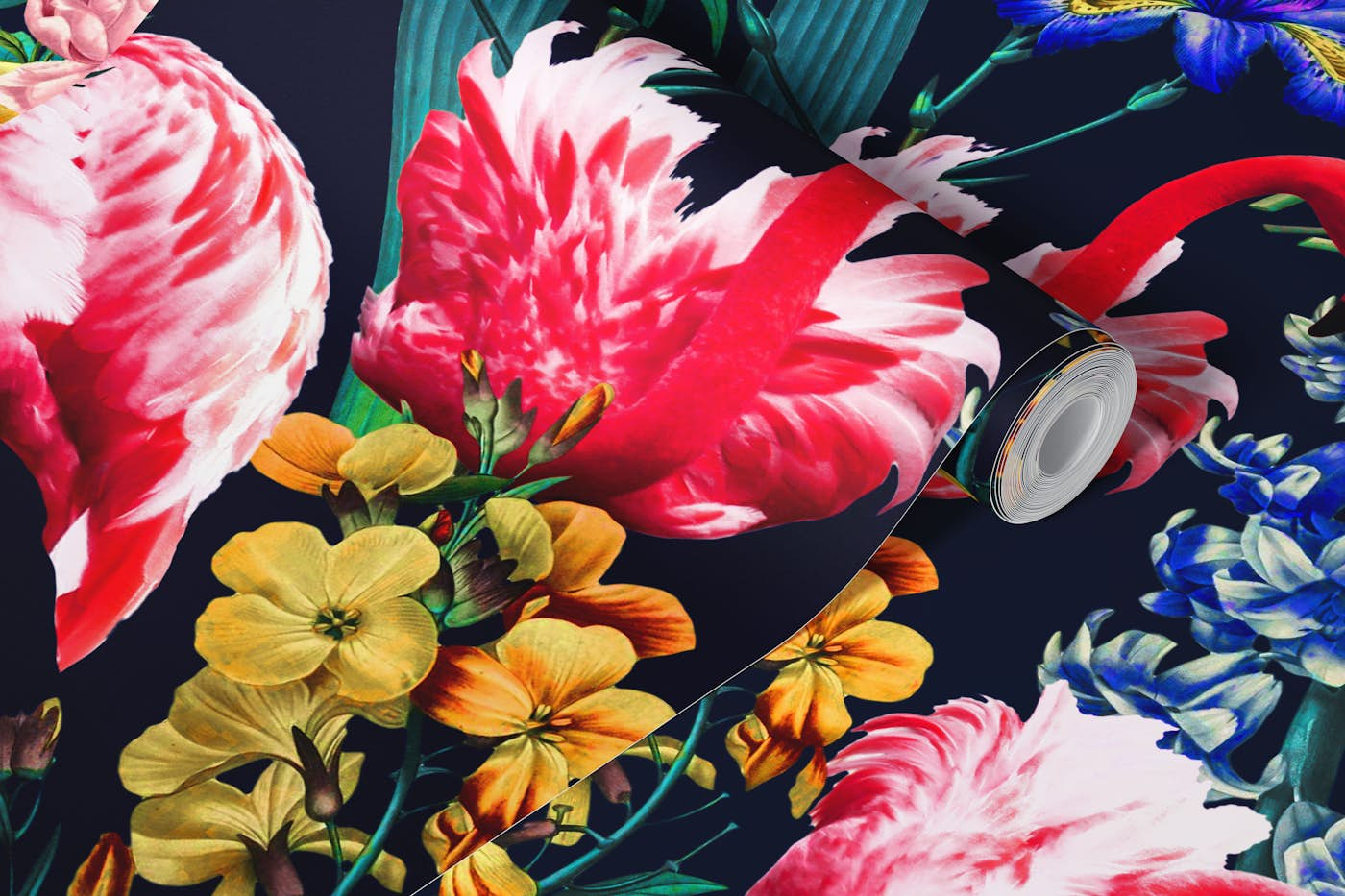 Floral and Flemingo V Pattern wallpaper roll