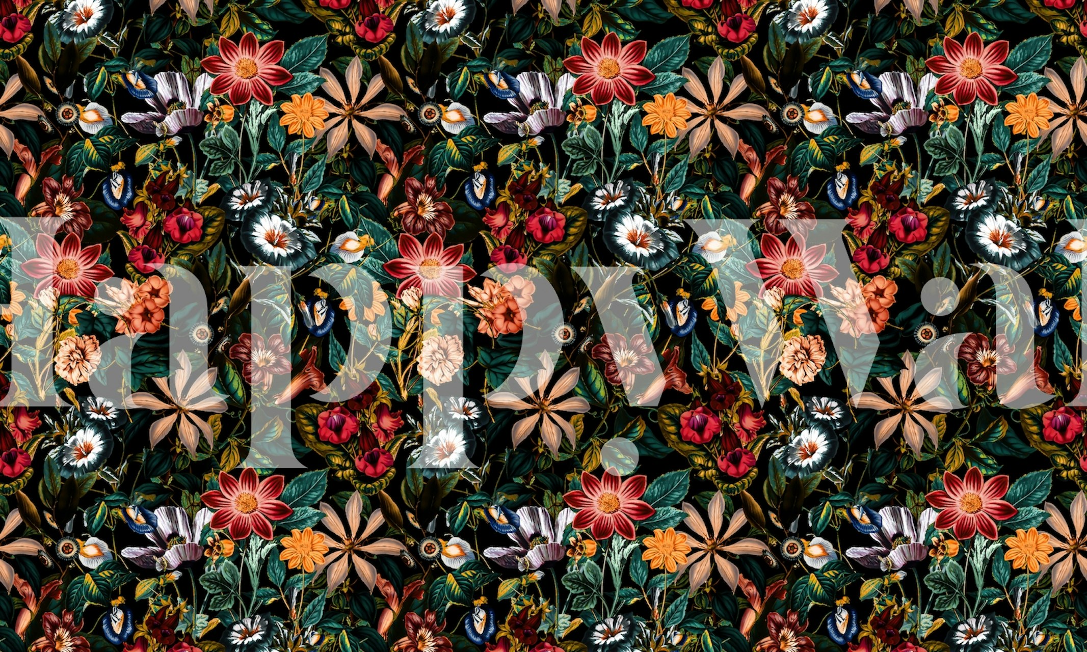 Floral Pattern Winter Garden dizajn tapete