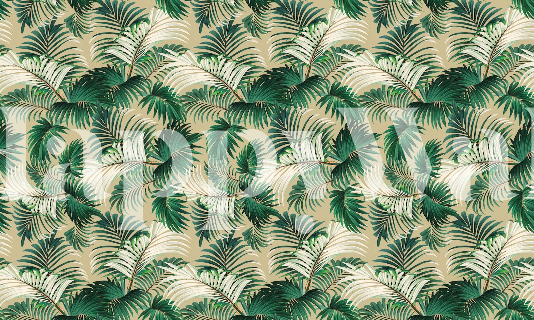 Tropisk jungel tapetmønster med grønt løvverk for et naturlig interiør