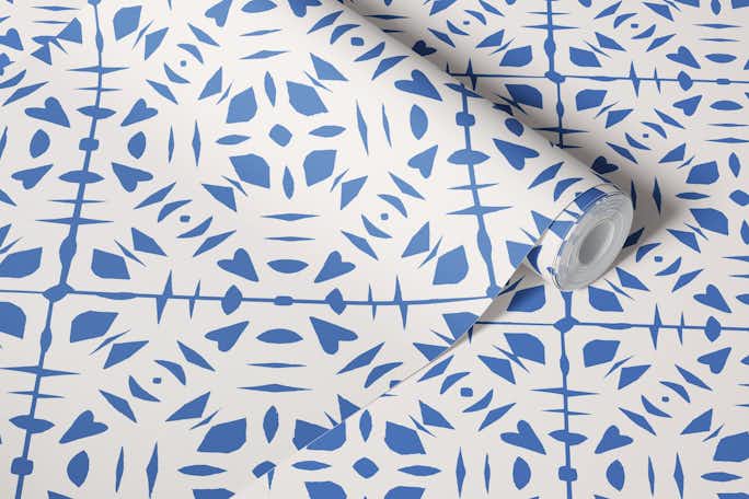 Papercut blue beigewallpaper roll