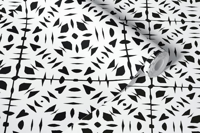 Papercut black and whitewallpaper roll