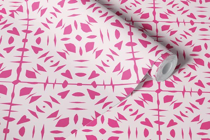 Papercut pink rosewallpaper roll