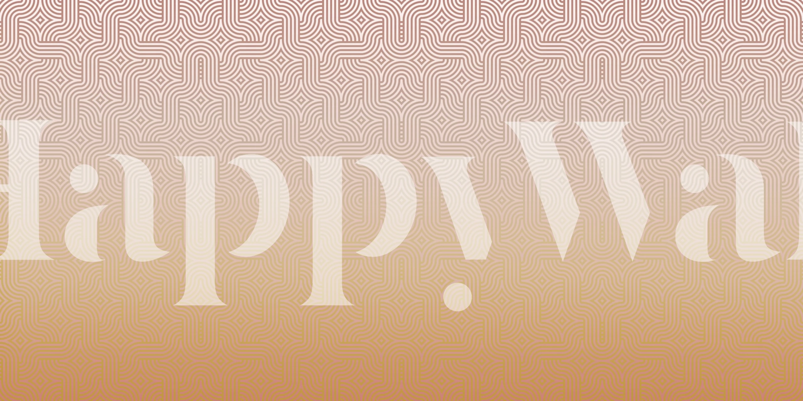 Boho golden and rose wallpaper in a room