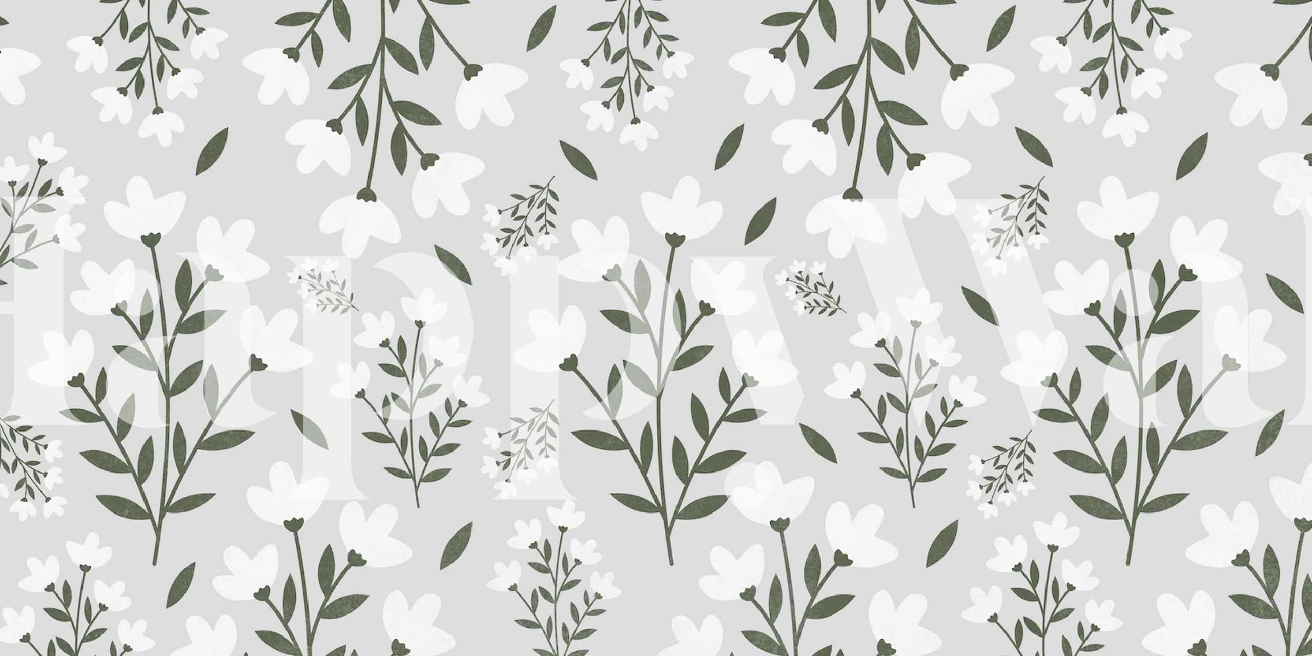 Papier Peint Boho Flower White Dans Une Pièce