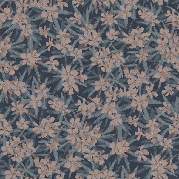 Oleander - blue & taupe