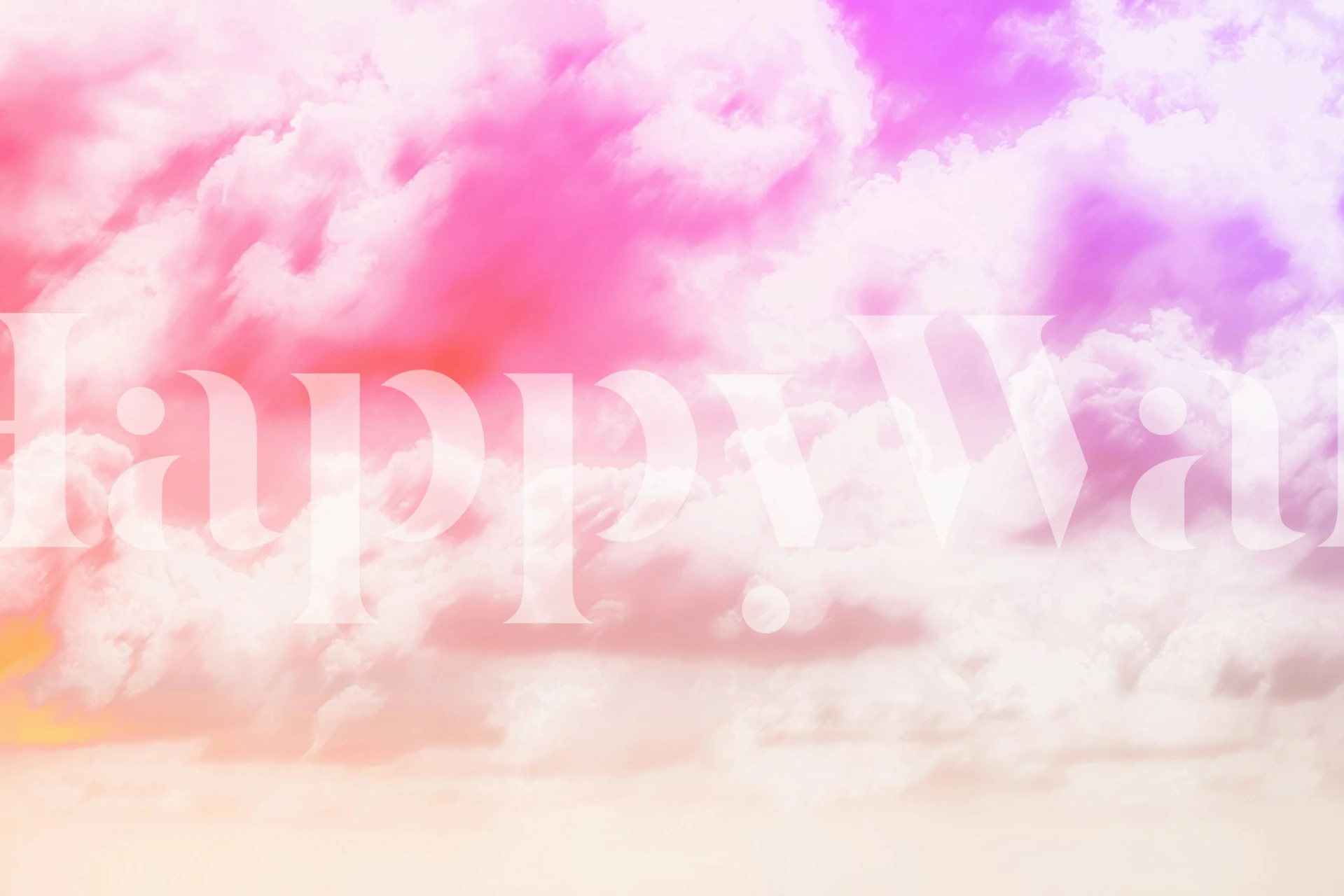 Pastelfarvet skyvægmaleri med bløde regnbuefarver for en rolig vægdekoration