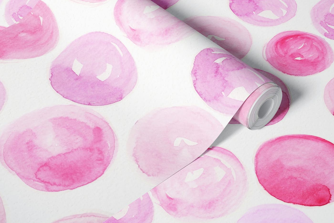 Watercolors Dots - Pale Pink wallpaper roll