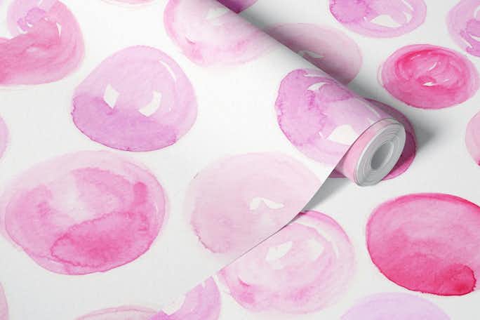 Watercolors Dots - Pale Pinkwallpaper roll
