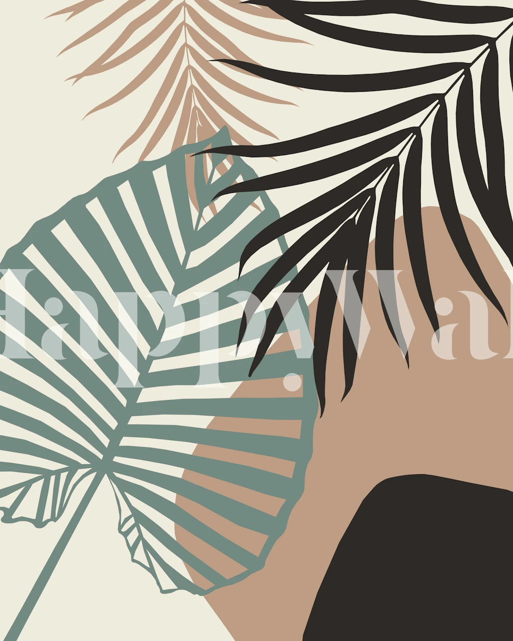 Minimal Jungle Leaves wallpaper in a room