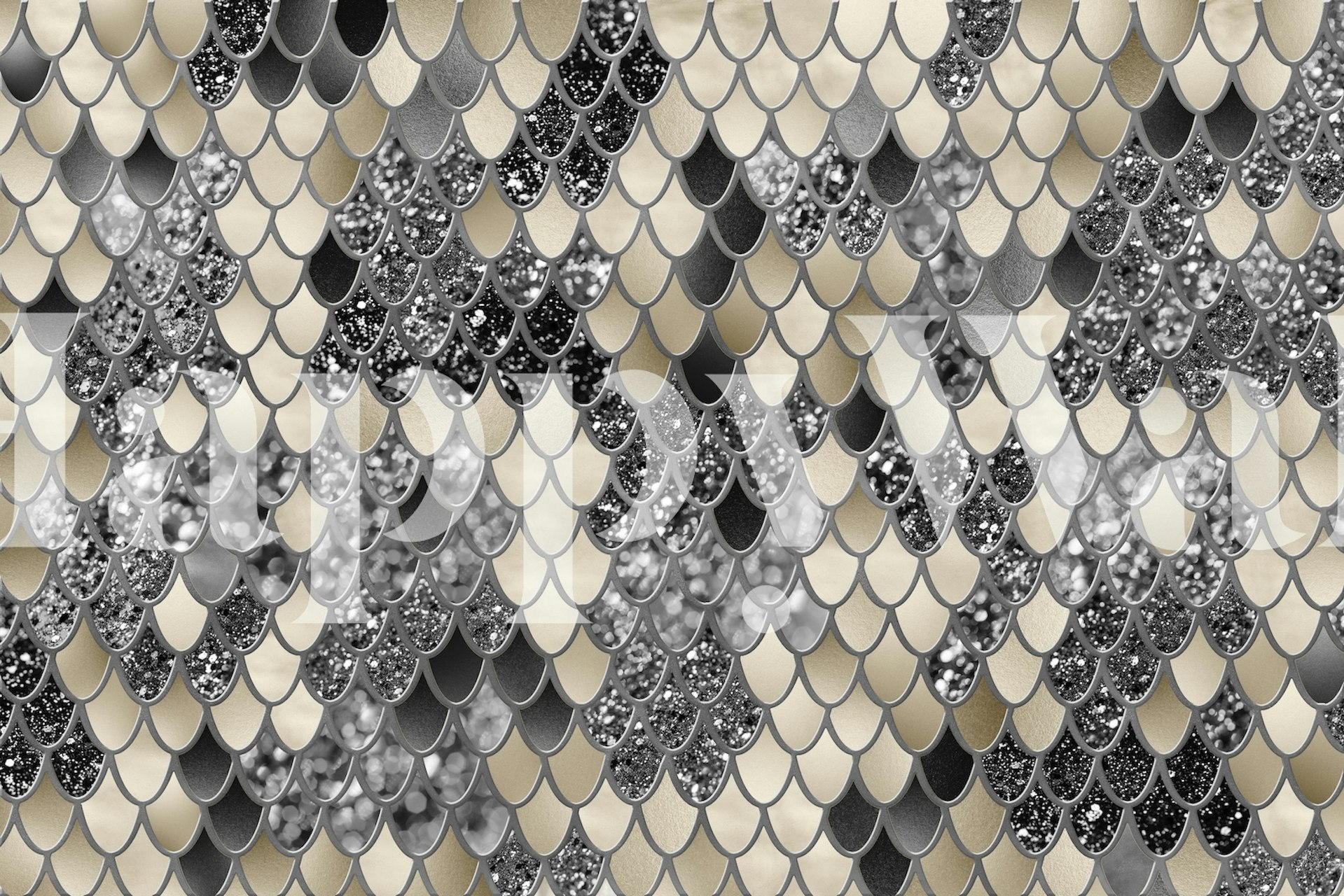 Fototapeta Zlatá Stříbrná Černá Mořská panna Scales