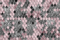 Blush Pink Silver Black Mermaid Scales Glam 1 tapete