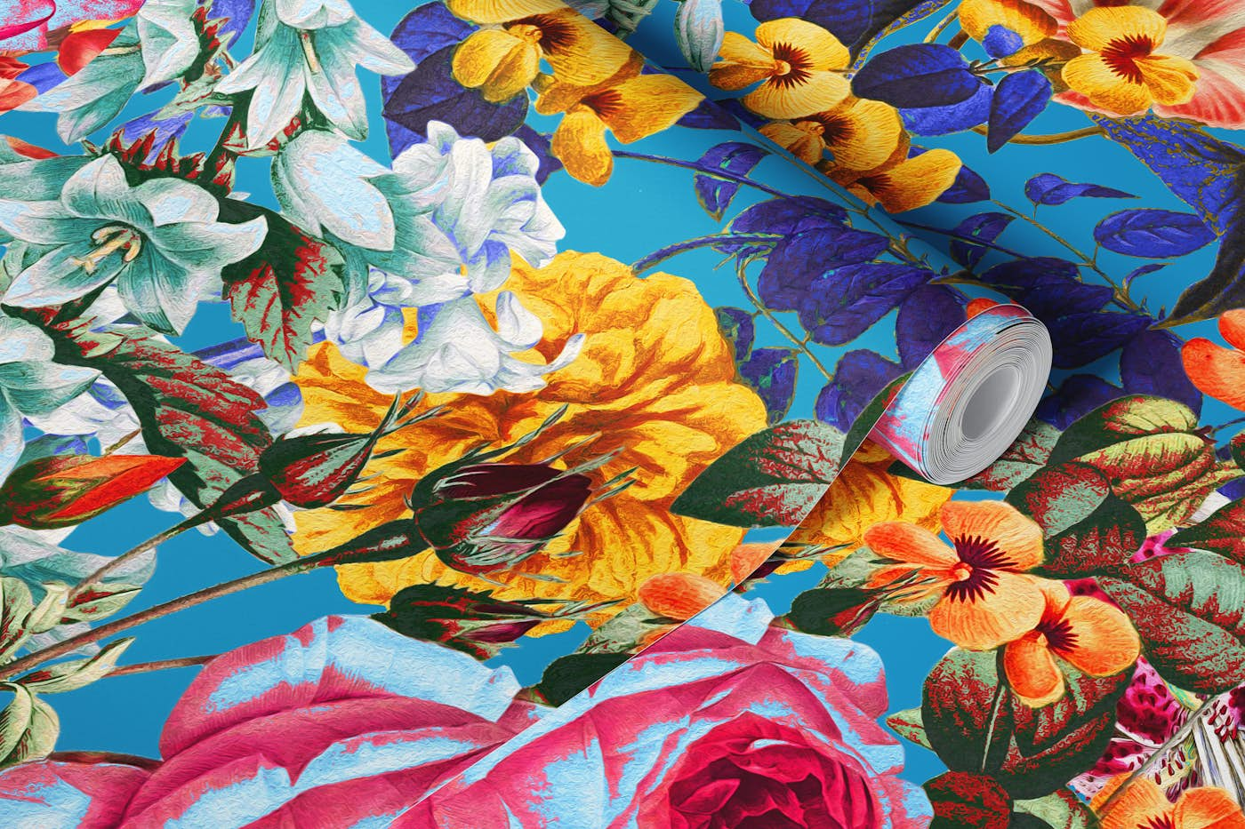 Multicolored Secret Garden wallpaper roll